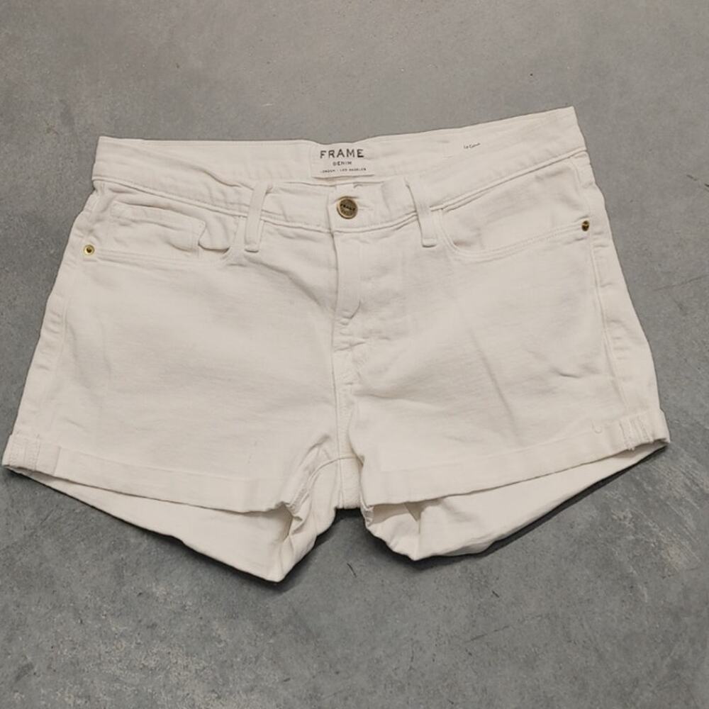 FRAME Denim Jean Shorts Cuff White Sz 27